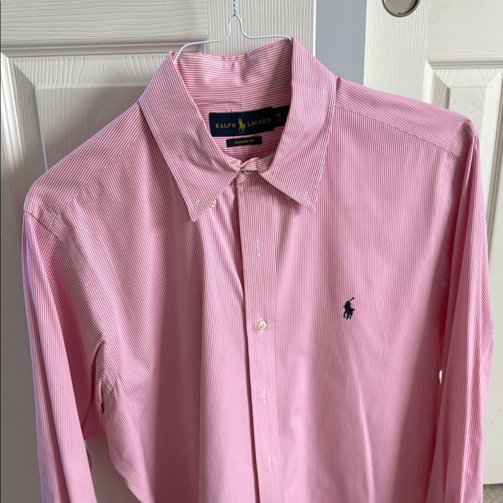 Ralph Lauren Pink Dress Shirt with Embroidered Logo